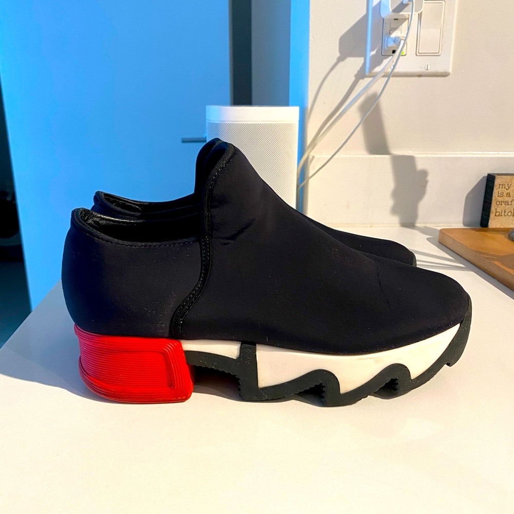 Black Red Low Top Sneakers by iRi NYC